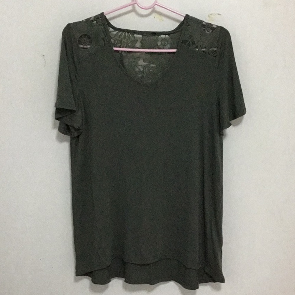Green lacy top